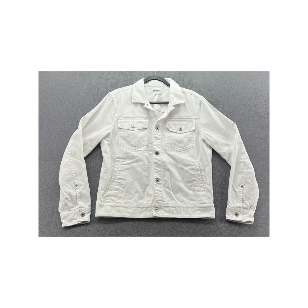 Bonobos Jean Jacket Mens M Slim Fit White Denim Trucker 100% Cotton
